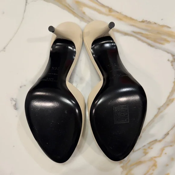 Saint Laurent Women's Beige Open-Toe Mules - Picture 3 of 4